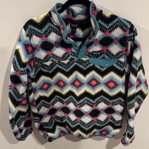 Patagonia Timber Twist Aztec Tribal Lightweight Synchilla Girls 2XL 16-18